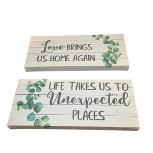 Eucalyptus Wall Decor Set Love Brings Us Home Again Life Takes Unexpected Places